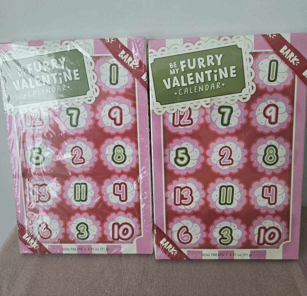 BARK “Be My Furry Valentine” Dog Treat Calendar – 2‑Pack (New) Exp 1/27